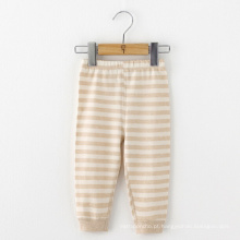 100% algodão orgânico bebê infantil Stripe Pants